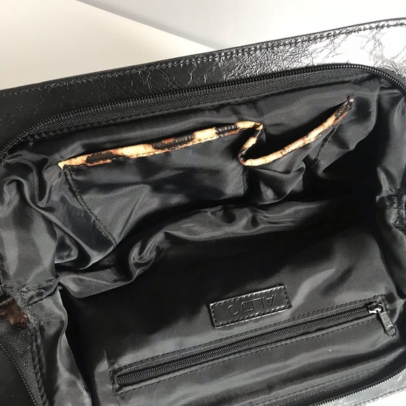 NWOT Aldo Black Brown Leopard Large Clutch Bag - Picture 9 of 15
